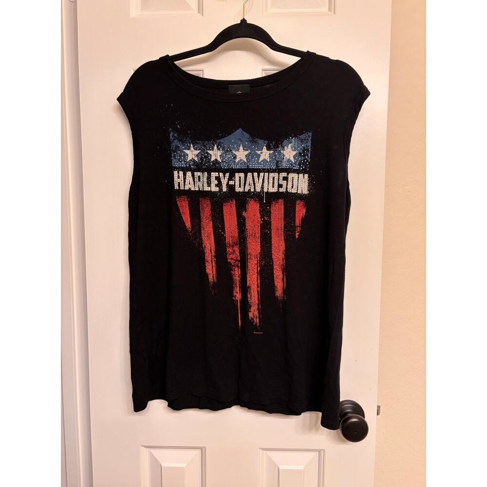 Harley Davidson Rhinestone Sleeveless Tshirt